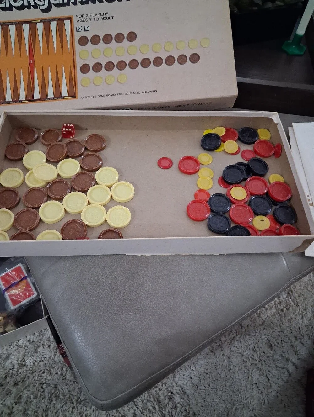 Vintage Backgammon & Checkers Game